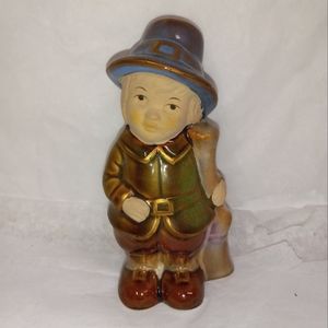 Vintage Condiment Shaker Salt or Pepper Soldier Boy Porcelian Ceramic Miniature